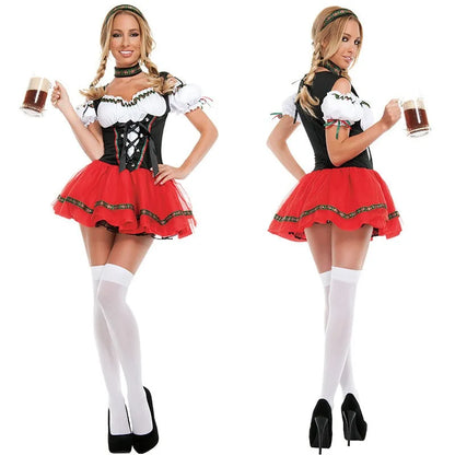 Summer 2024 New Halloween Bar Waiter Workwear German Oktoberfest Maid Sexy Uniform Set