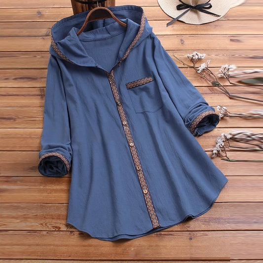 Plus Size Long Sleeved Hooded Top for Women Clothing 2023 Autumn Winter Korean Blouses Oversized T-shirt Tee Female Large Shirt