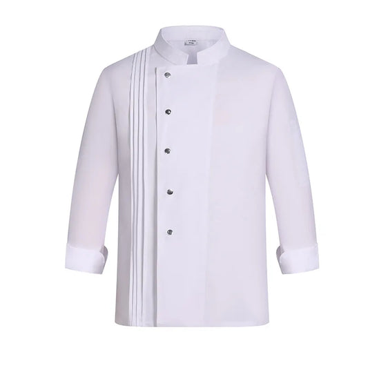 White Chef Uniform Hotel Kitchen Jacket Pastry Cooking Clothing Restaurant Cook Coat Baker Bakery Cafe Waiter Working Shirt