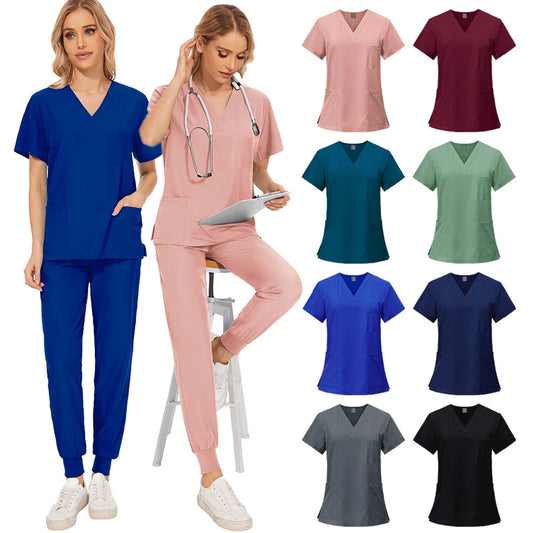 Slim Fit Medical Scrubs Uniform Women Scrub Sets Nursing Accessories Hospital Surgery Gowns Dental Clinic Beauty Salon Workwear