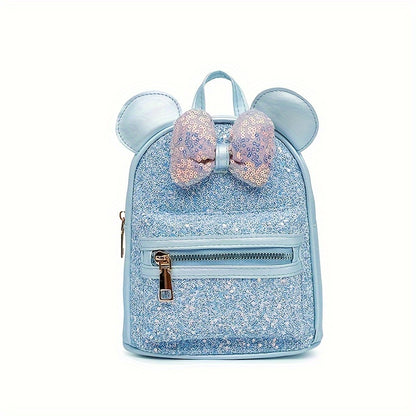 1pc Popular Fashion Big Ear Butterfly Bow Sequin Cute Backpack, Suitable For Children Aged 3-6 And Under 3.2 Feet/1 Meter Tall