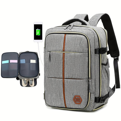 Waterproof Laptop Backpack - Airline Approved Carry-On with Zipper Closure and Durable Polyester Material - Perfect for Travel and Business Trips