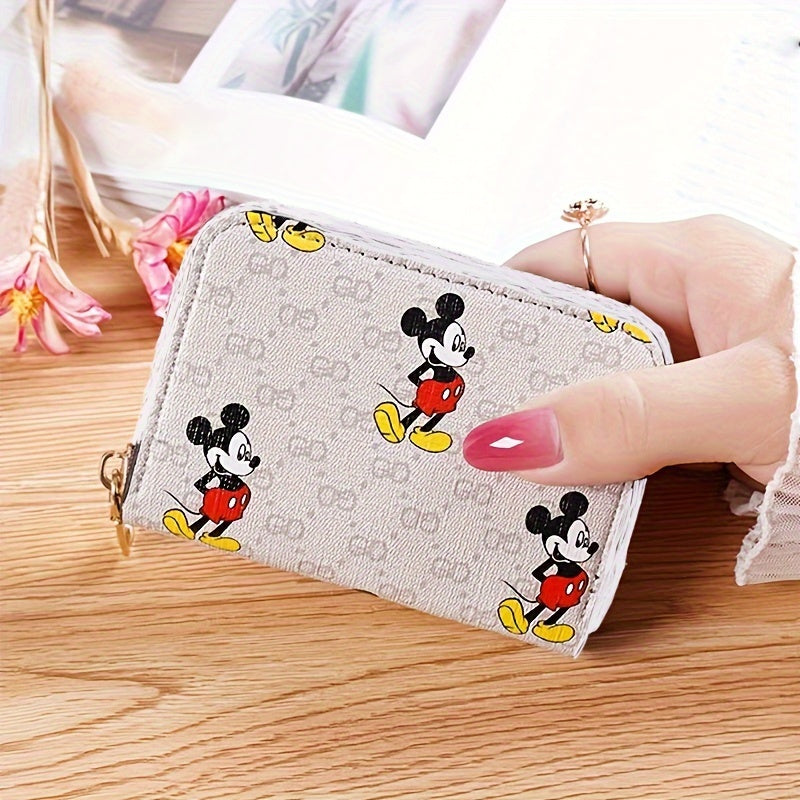 Cute Mickey Mouse Coin Purse, Casual Zipper Credit Card Storage Bag, Portable & Fashionable Wallet