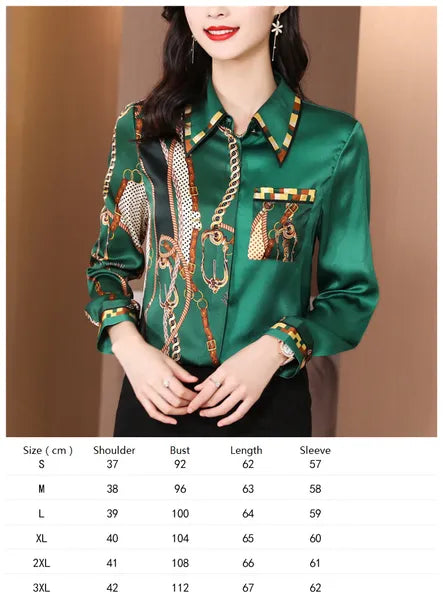 Vintage Butterfly Printed Runway Silk Blouses Women  Fashion Designer Striped Shirts Slim Business Office Ladies Button Spring Summer Long Sleeve Tops