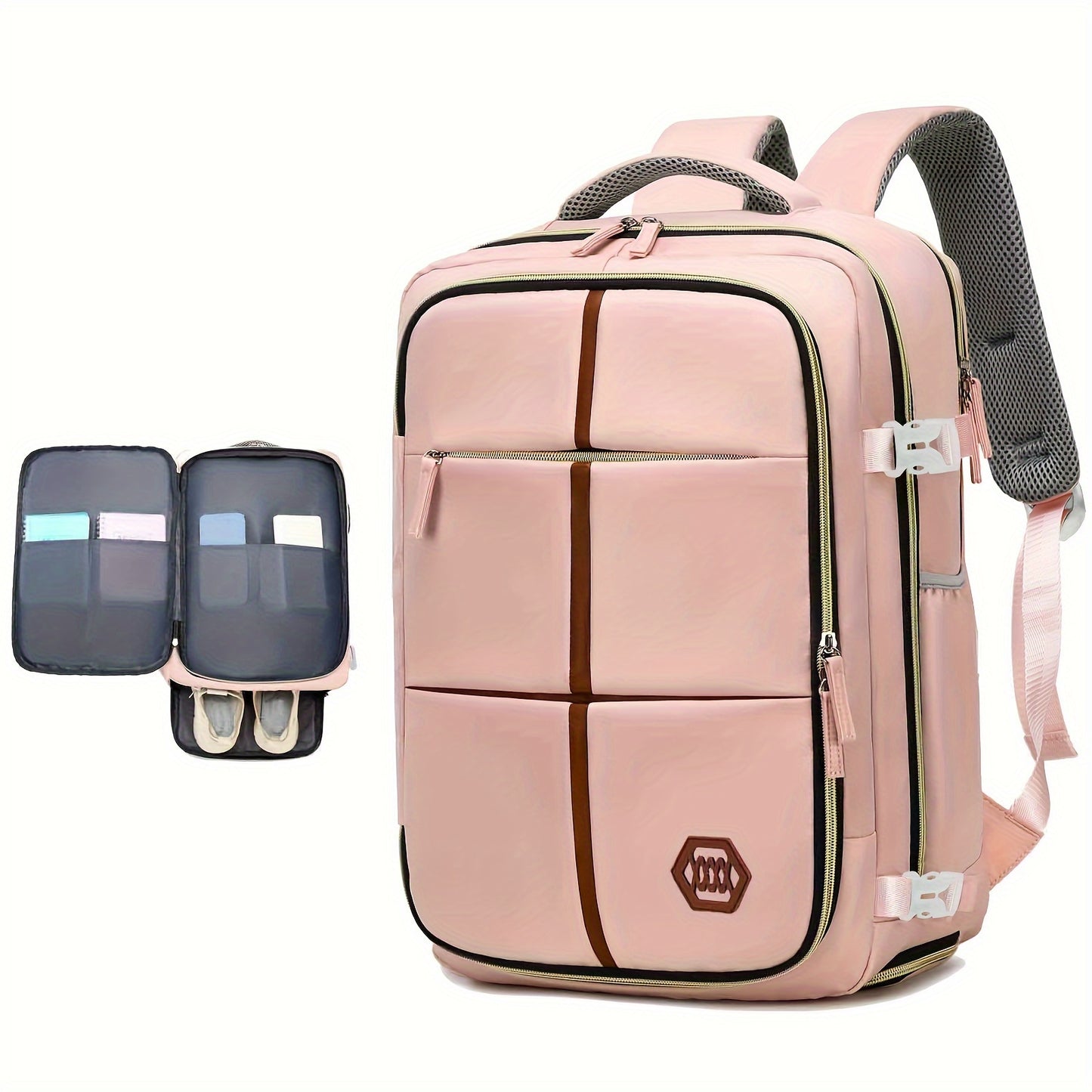 Waterproof Laptop Backpack - Airline Approved Carry-On with Zipper Closure and Durable Polyester Material - Perfect for Travel and Business Trips