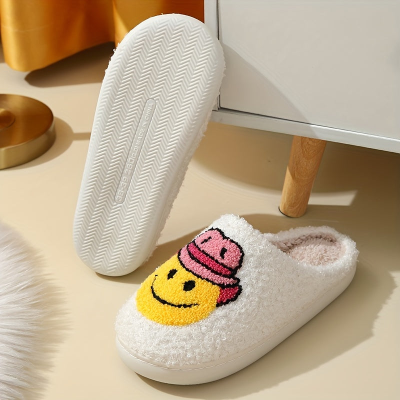 Halloween Winter Home Slippers, Soft Sole Bedroom Plush Lined Cozy Shoes, Round Toe Non-slip Floor Mute Slippers, Winter & Autumn