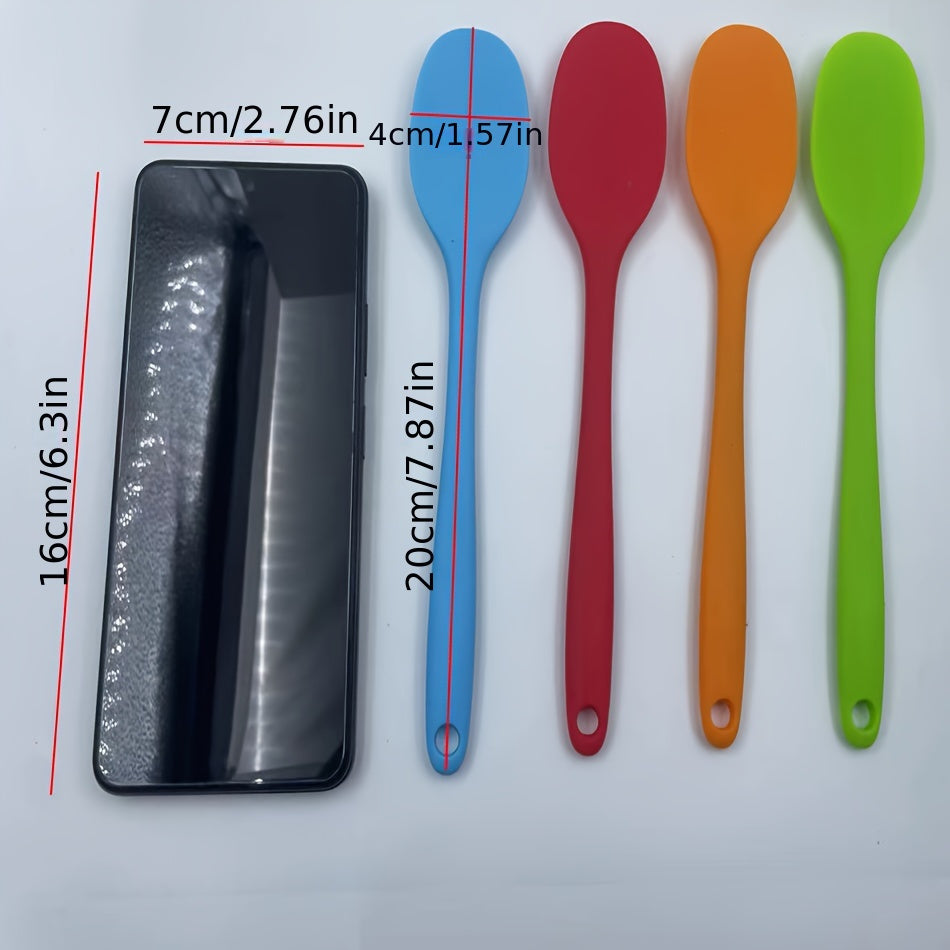 4pcs Silicone Kitchen Utensil Set - Heat Resistant, Non-Stick Mixing & Cooking Spoons for Baking and Stirring