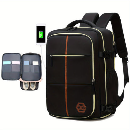 Waterproof Laptop Backpack - Airline Approved Carry-On with Zipper Closure and Durable Polyester Material - Perfect for Travel and Business Trips