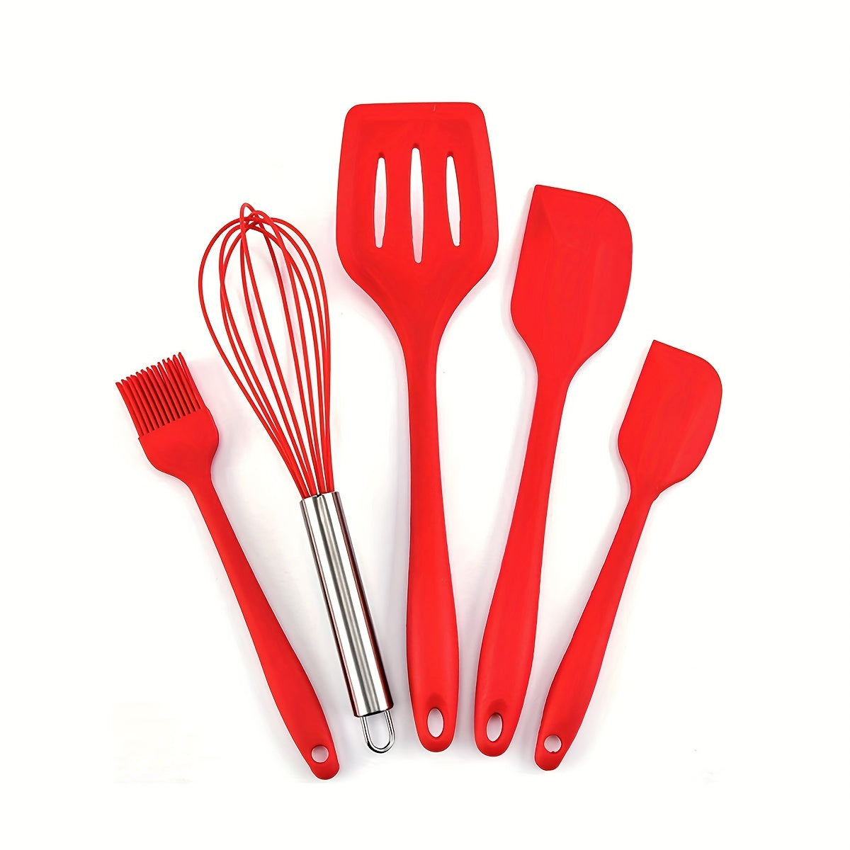 5-Piece Heat-Resistant Silicone Utensil Set - Durable, Easy-Clean Kitchen Tools for Modern Chefs