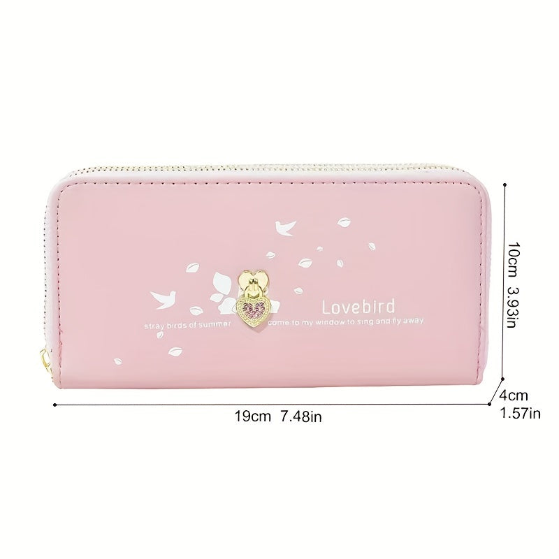 Love Decor Clutch Long Wallet, Fashion PU Leather Coin Purse, Multi Card Slots Mobile Phone Bag