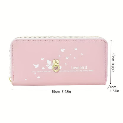 Love Decor Clutch Long Wallet, Fashion PU Leather Coin Purse, Multi Card Slots Mobile Phone Bag