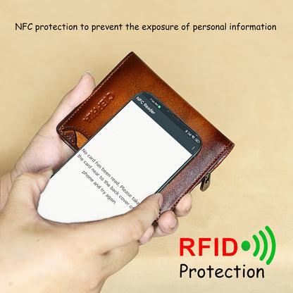 1pc Vintage Wallet (12.5cm X 10.01cm X 3.0cm), Vintage RFID Protection, Multifunctional With 18 Card Slots