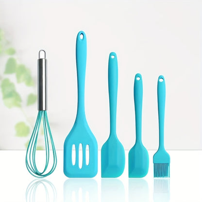 5-Piece Heat-Resistant Silicone Utensil Set - Durable, Easy-Clean Kitchen Tools for Modern Chefs