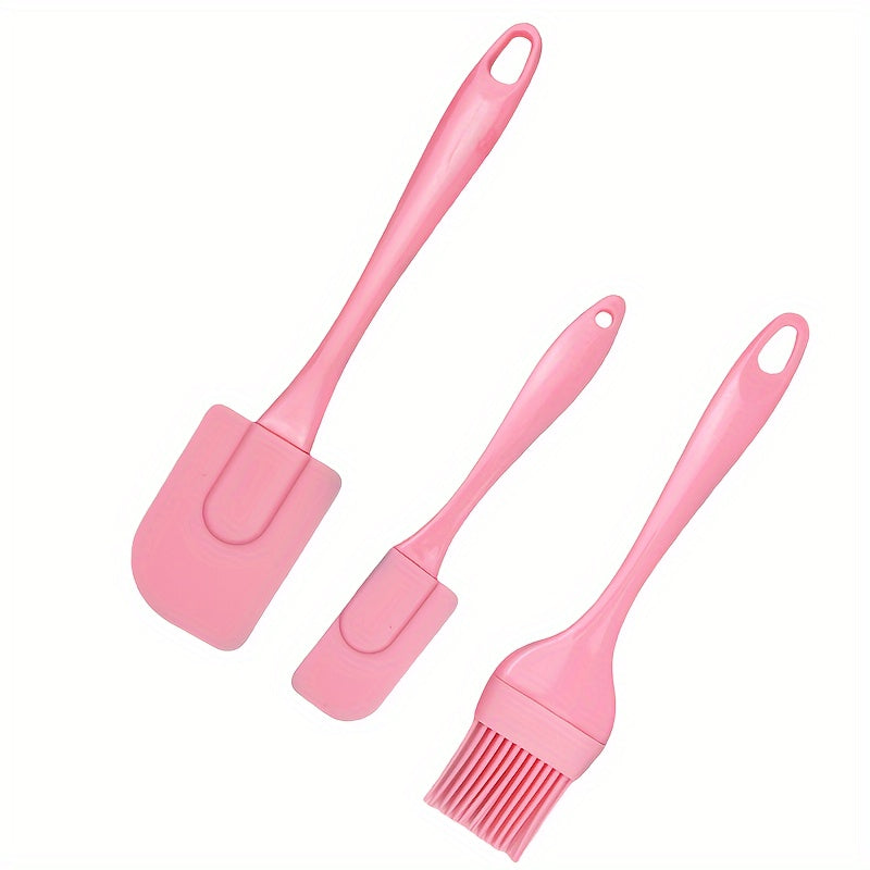 Silicone Baking Spatula Set - Non-Stick Heat Resistant Kitchen Utensils for Cooking, Baking, Mixing - Perfect for Flour, Bread, and Oil Brushing - Ideal for Christmas, Halloween, Easter, Thanksgiving, Mother's Day Gifts