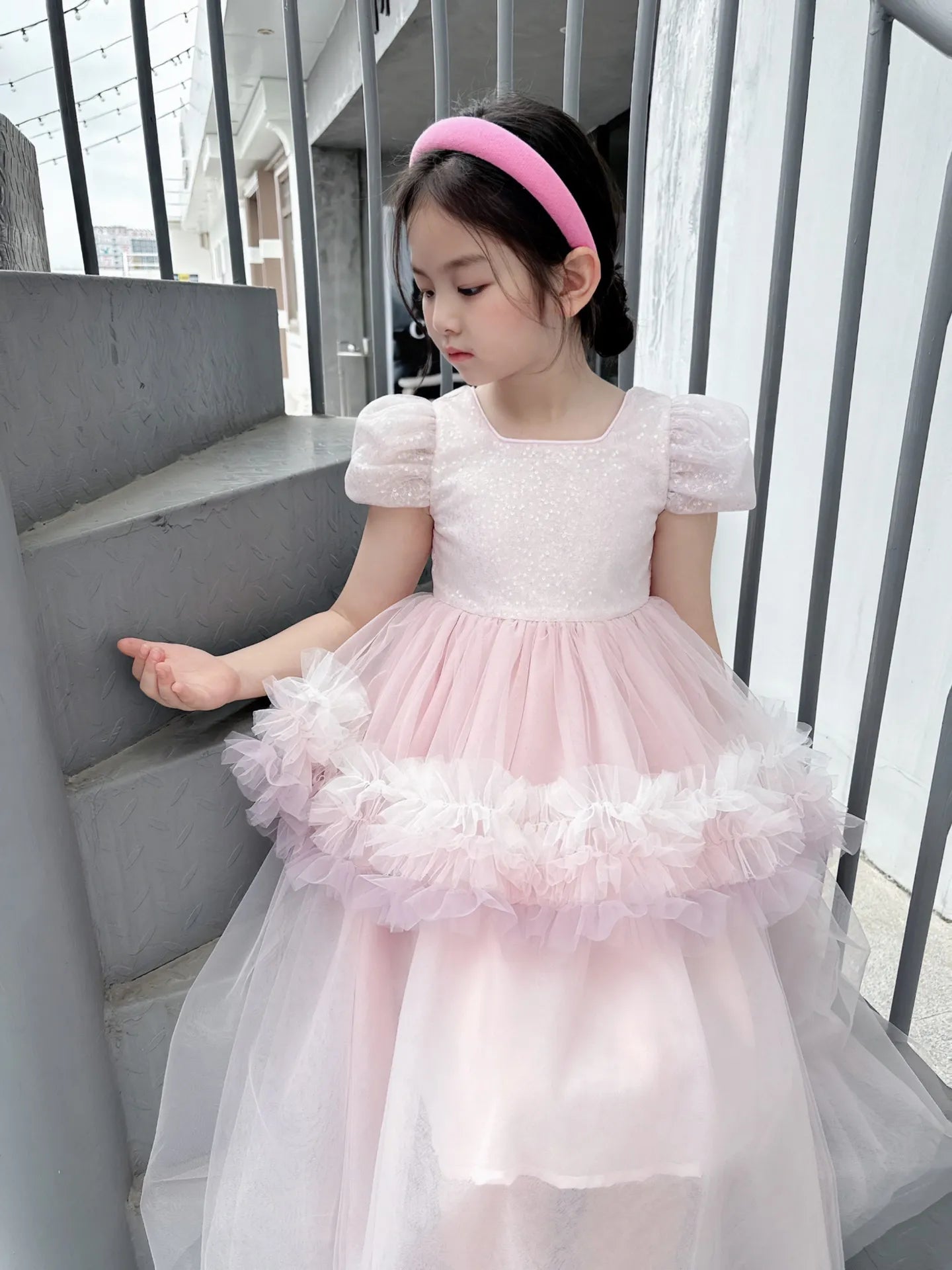 Customized style Kids Girls Lace Wedding dresses childrens formal dresses Fashion summer Princess Dress