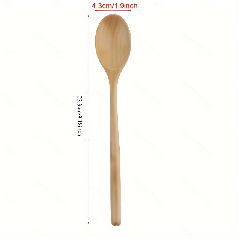 1/2/4pcs Premium Long-Handle Wooden Jam Spoons - 9-Inch Cooking Utensils for Kitchen Soup Mixing Baking - Durable Wooden Spoon Set for Home Cooking and Baking Enthusiasts