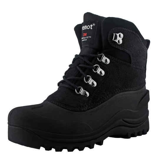 Men's Cozy Winter Snow Boots with Fluffy Warm Lining, Non-Slip Rubber Sole, Durable Fabric & Lace-Up Short Boot Design