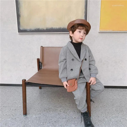 Clothing Sets Kid Boys Spring And Fall Suit Baby Clothes Set  Children's Casual Tops Pants 2 Piece Formal Wear