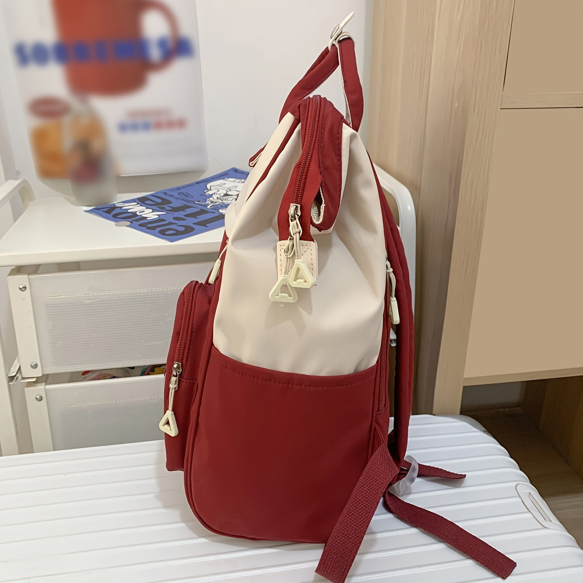 Trendy Japanese-Style Preppy Backpack - Large Capacity, Colorblock Design - Durable & Stylish School Rucksack for Women - Perfect Daily Use for Students