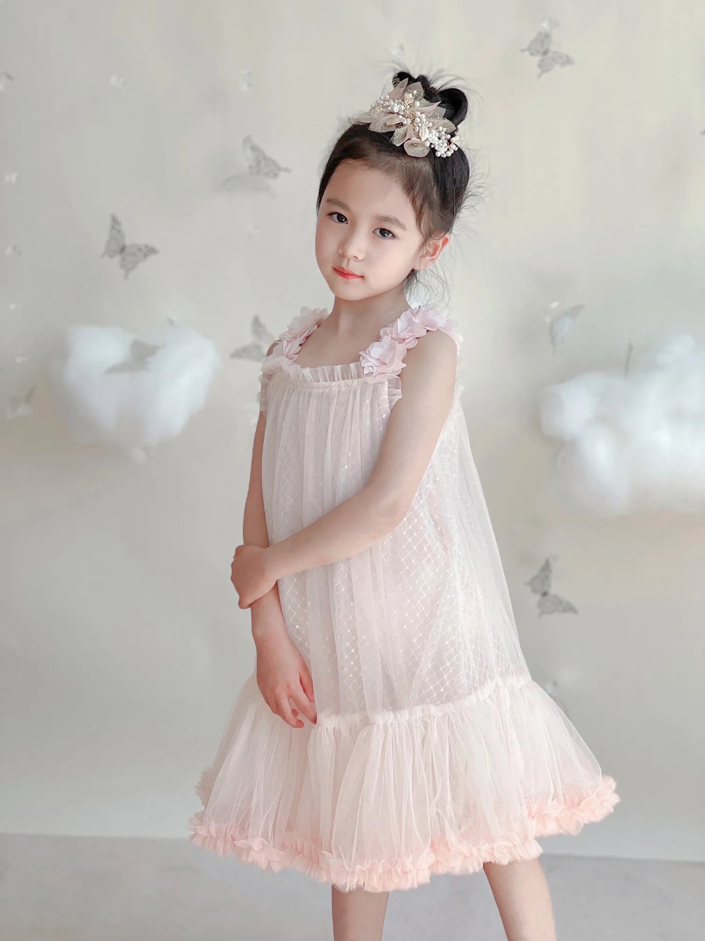 Summer Kids Girls Princess Dresses Baby Girl Wedding party Tutu Dress cute Children Sequined Lace clothing