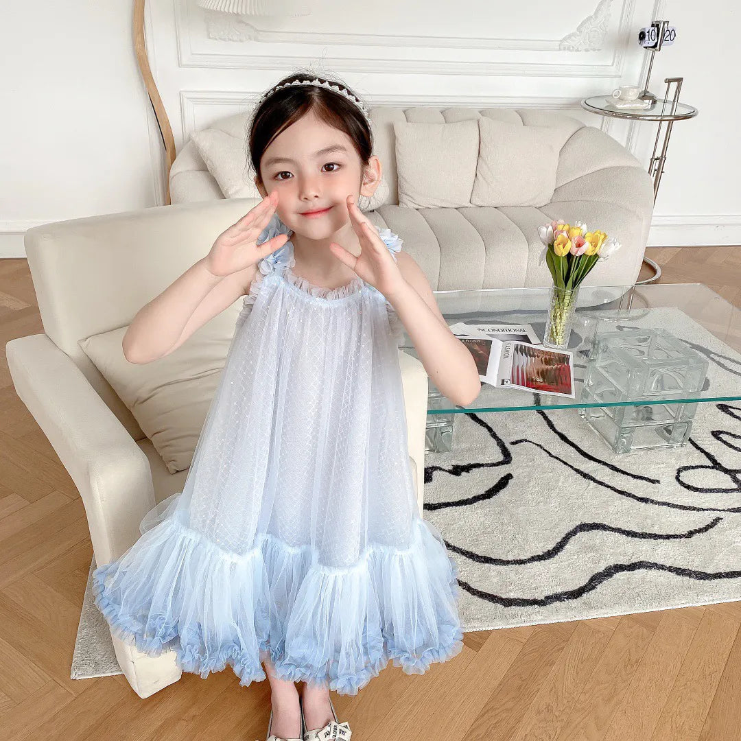 Summer Kids Girls Princess Dresses Baby Girl Wedding party Tutu Dress cute Children Sequined Lace clothing