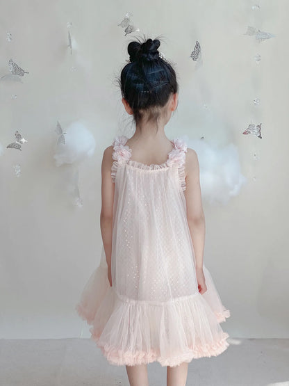 Summer Kids Girls Princess Dresses Baby Girl Wedding party Tutu Dress cute Children Sequined Lace clothing