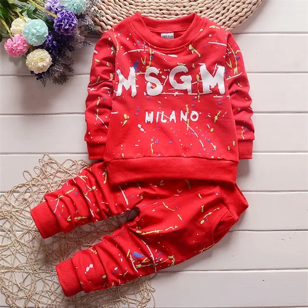 3 colors Toddler Baby Boys Clothes T Shirt+Pants Kids Sportswear Clothes Children clothing autumn kids designer clothes sets 1-4Y ears