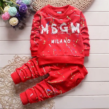 3 colors Toddler Baby Boys Clothes T Shirt+Pants Kids Sportswear Clothes Children clothing autumn kids designer clothes sets 1-4Y ears